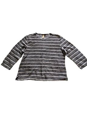 Women's Striped Long Sleeve Tunic - Black & White